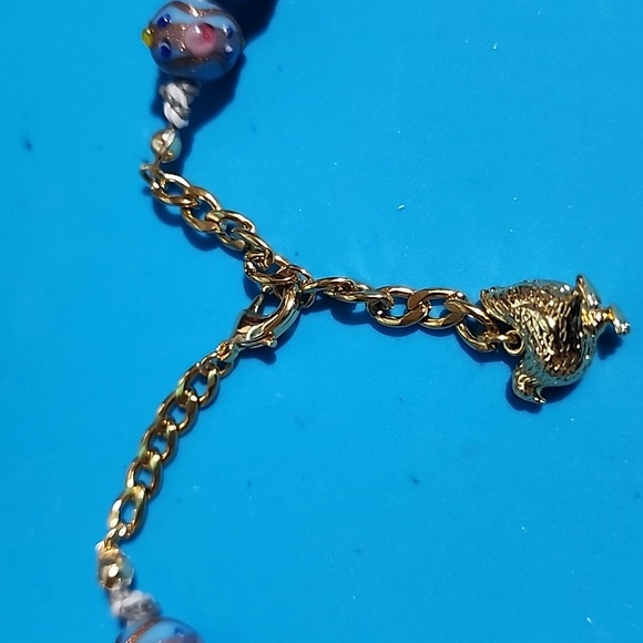 Blue Wedding Cake and Facted white Jade 22 inch  necklace - Picture 8 of 9